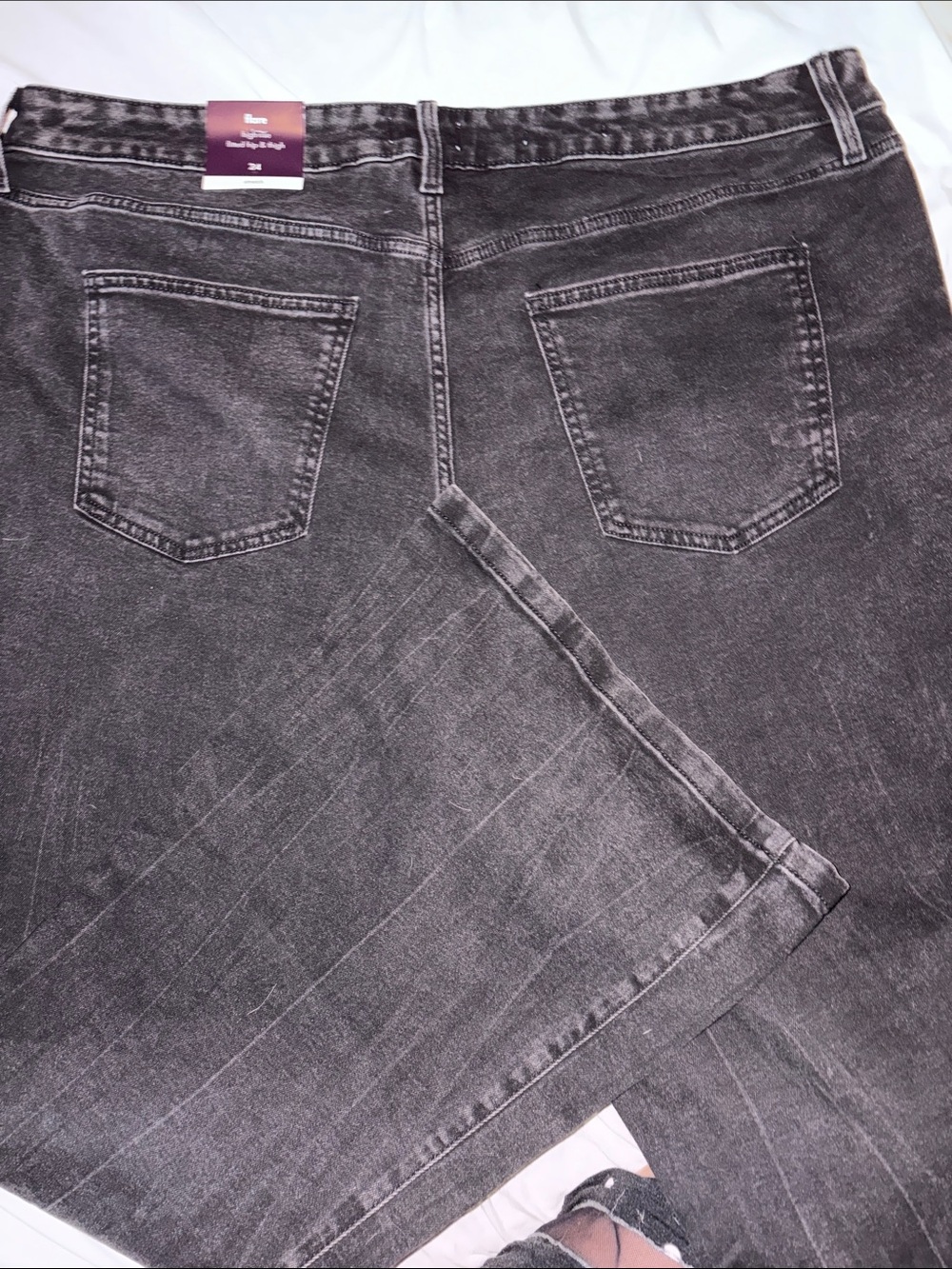 Women’s plus  size 24 Ava & Viv Women's Wide Leg Jeans in Washed Black flare